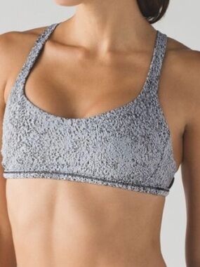 Lululemon Free To Be Zen Bra Power Luxtreme Spray Jacquard White Black Size 6